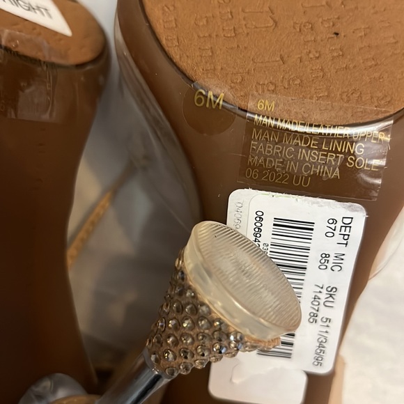 Gianni Bini Romee Clear Rhinestone Wrap-Up Dress Pumps. - Picture 7 of 8